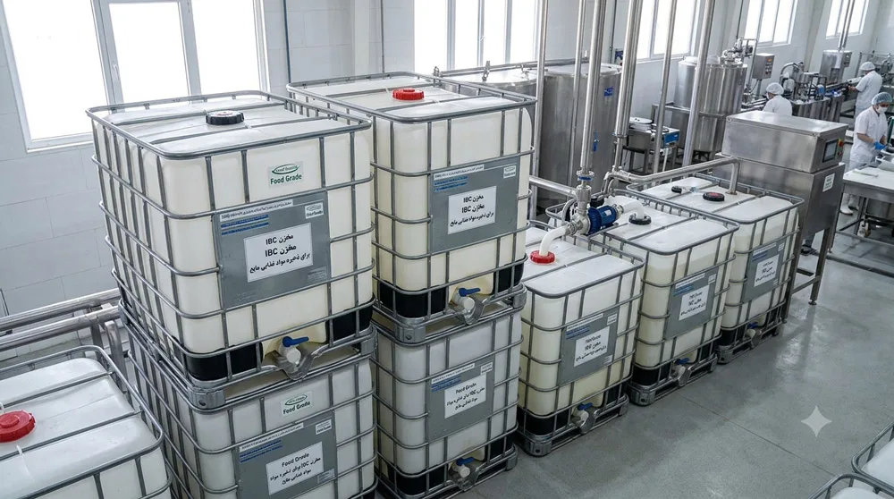 مخزن IBC برای ذخیره مواد غذایی مایع