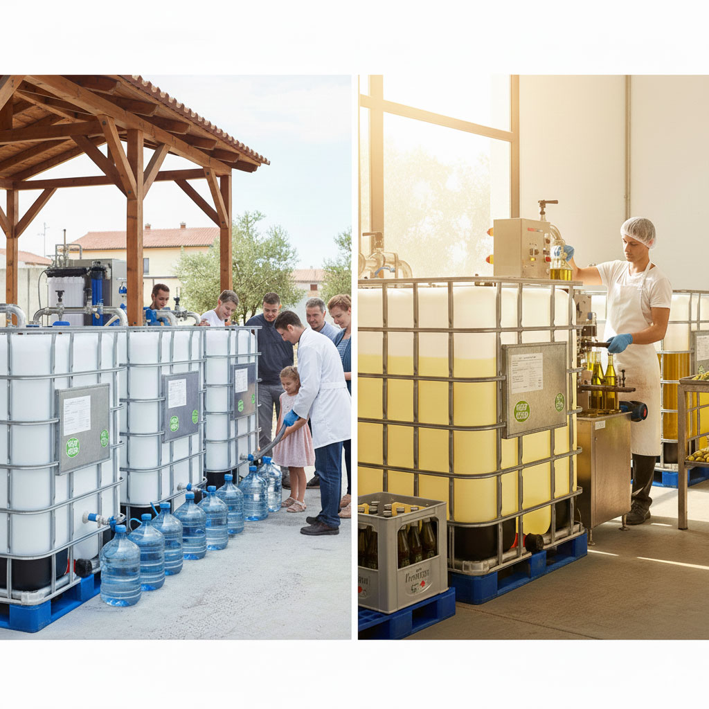 استفاده از مخزن IBC برای نگهداری آب آشامیدنی و روغن خوراکی